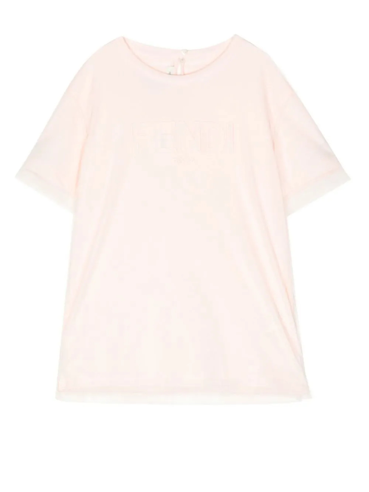 

Футболка с вышитым логотипом Fendi Kids, розовый