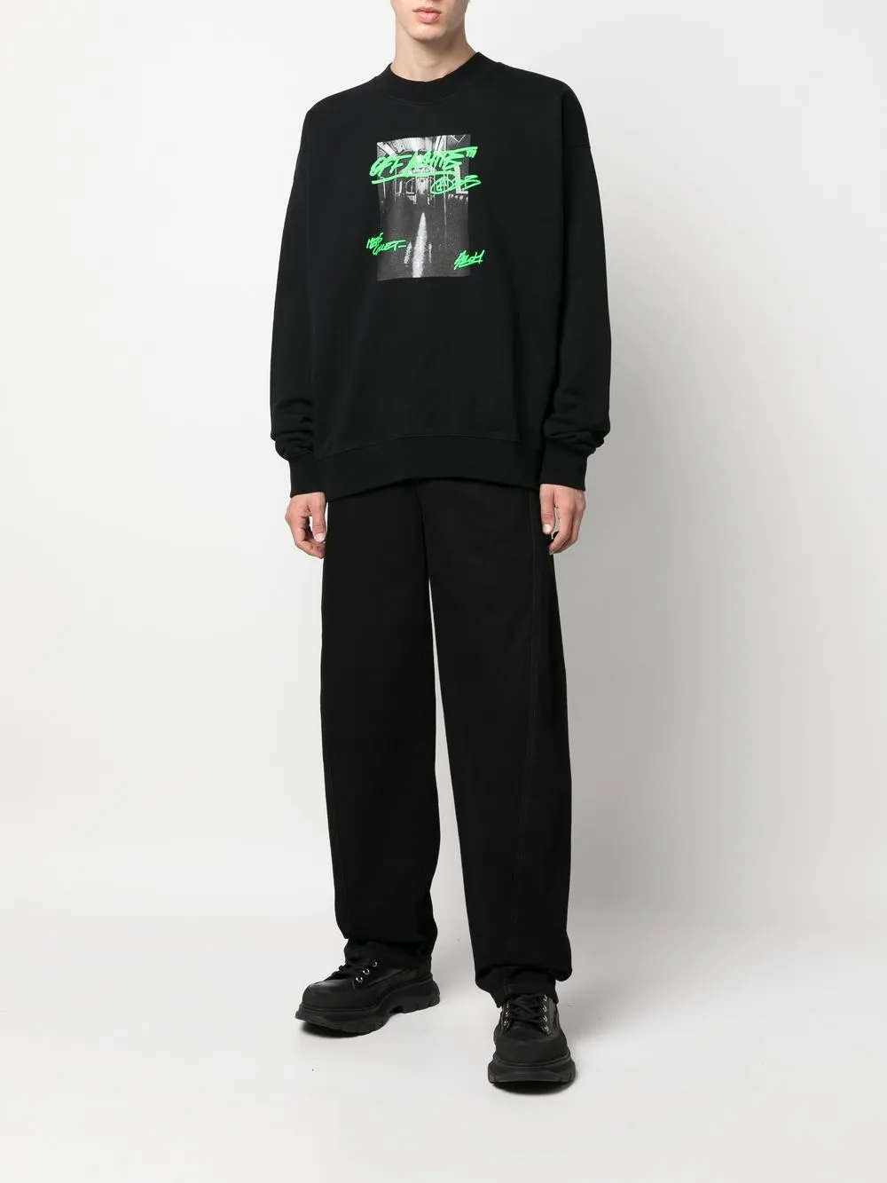 Толстовка с графичным принтом OFF-WHITE, черный — фото 2