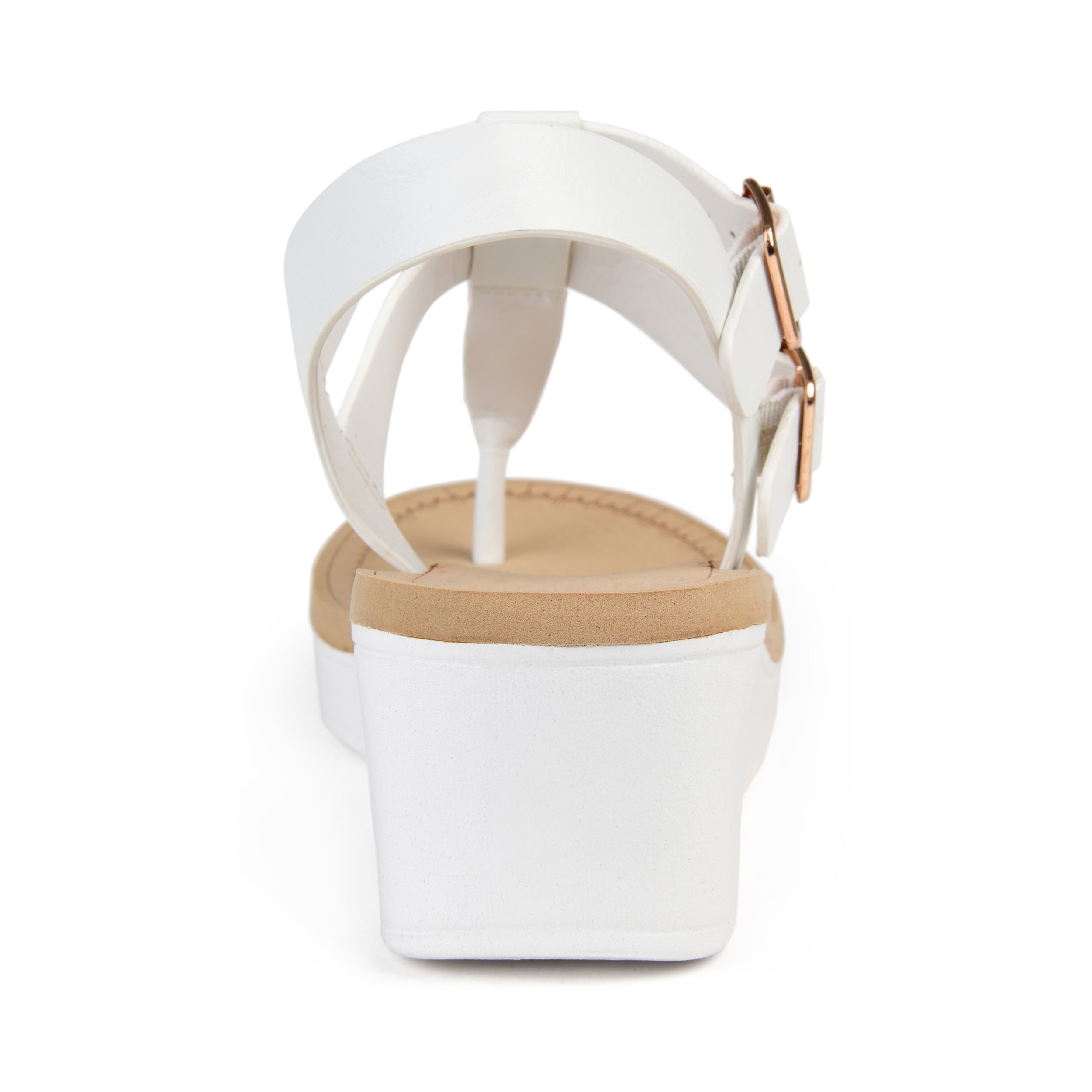 Женские босоножки Tru Comfort Foam Bianca на танкетке из коллекции Journee, белый — фото 3