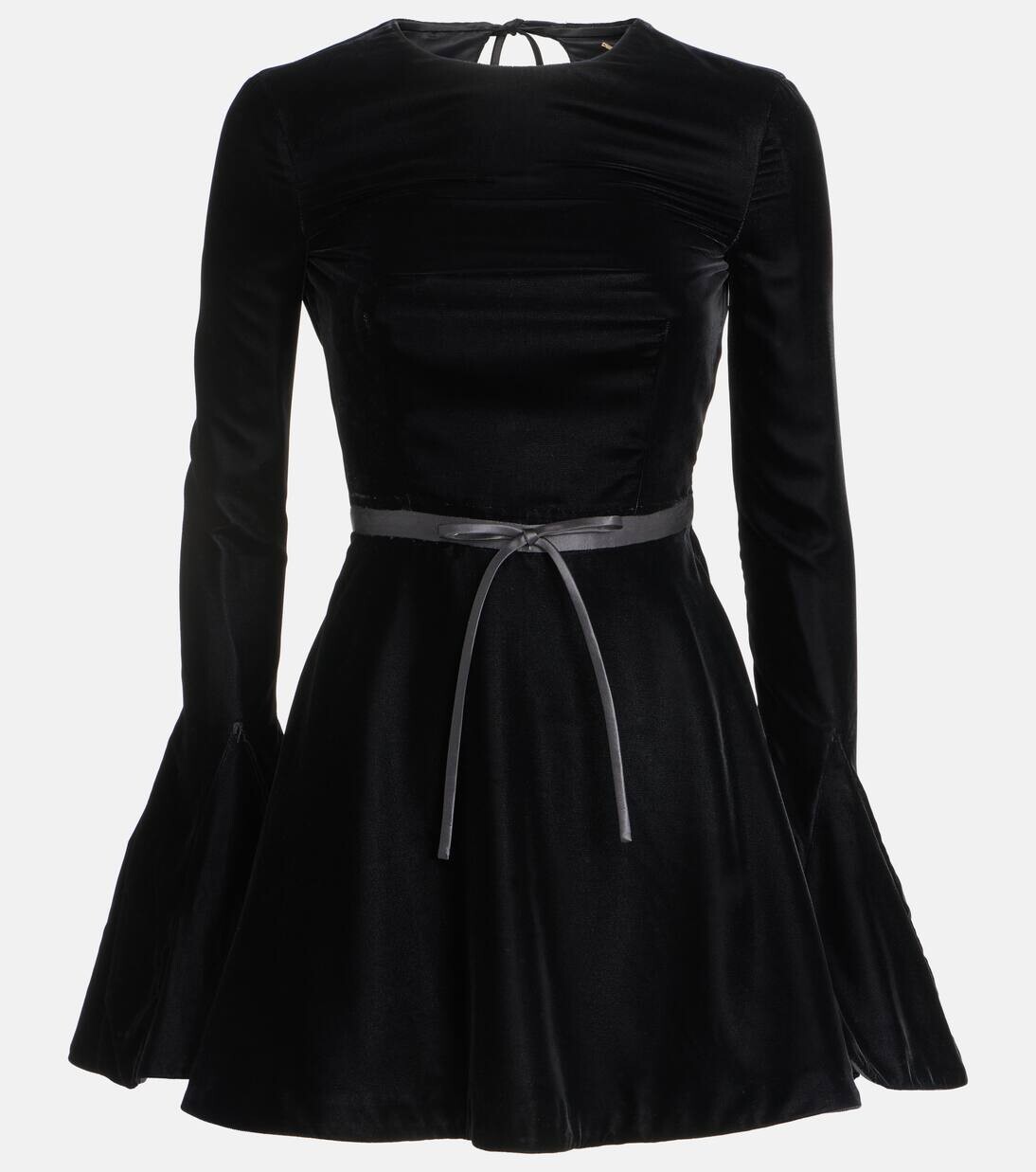 

Бархатное мини-платье с открытой спиной Saint Laurent, черный