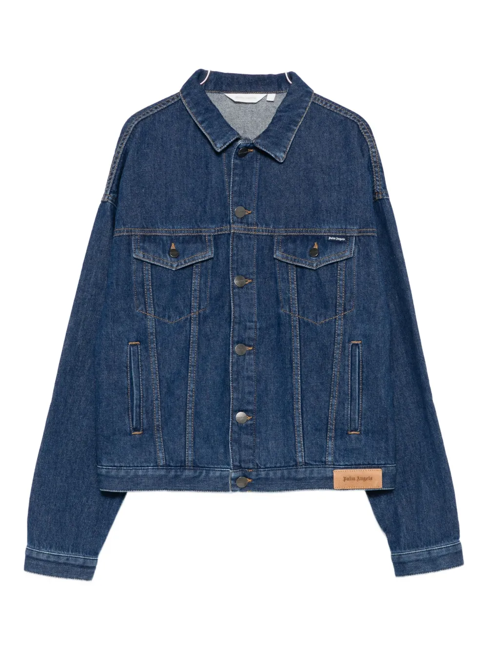 

Джинсовая куртка с логотипом Palm Angels Kids, синий