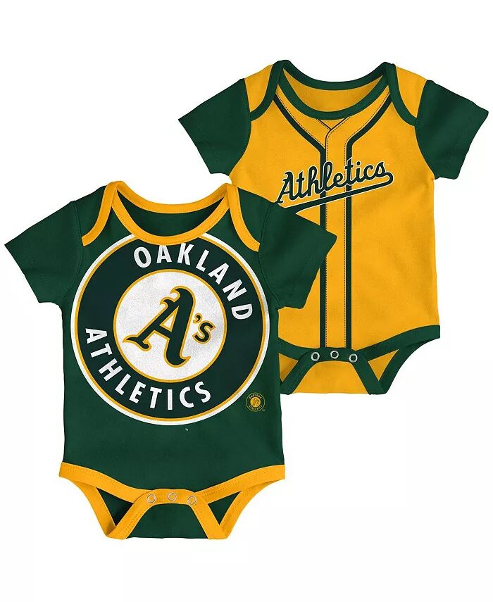 

Комплект из 2-х боди для мальчиков и девочек, зеленый, золотой, Oakland Athletics Double Outerstuff