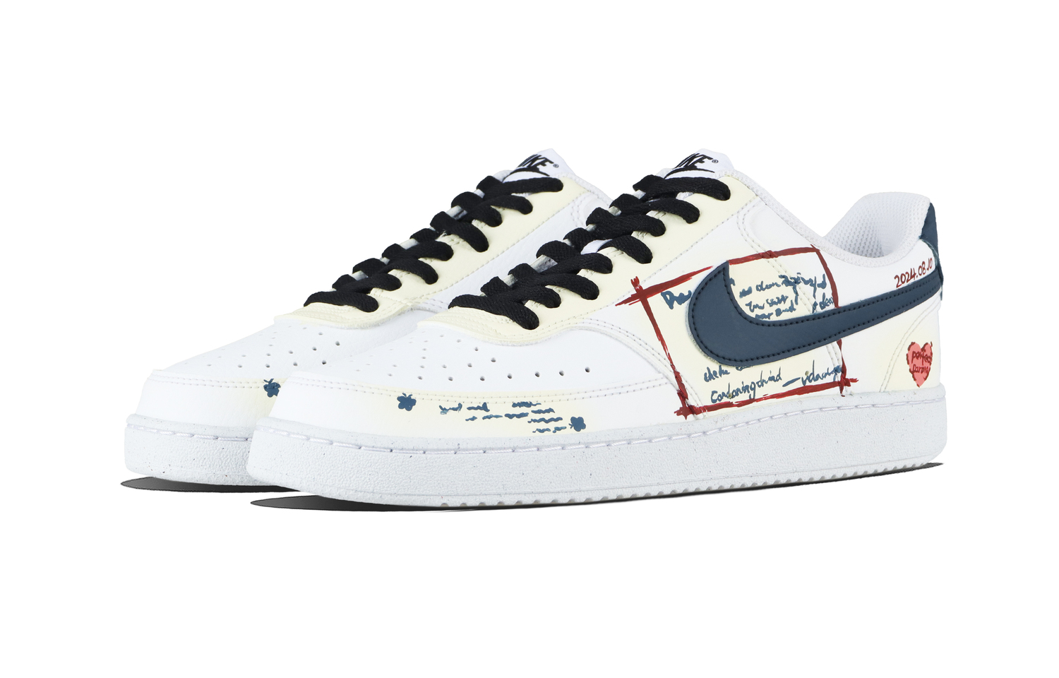 Nike Court Vision 1 Love Letter Abrasion Resistant Low top Skateboard Shoes Unisex бежевые — фото 4