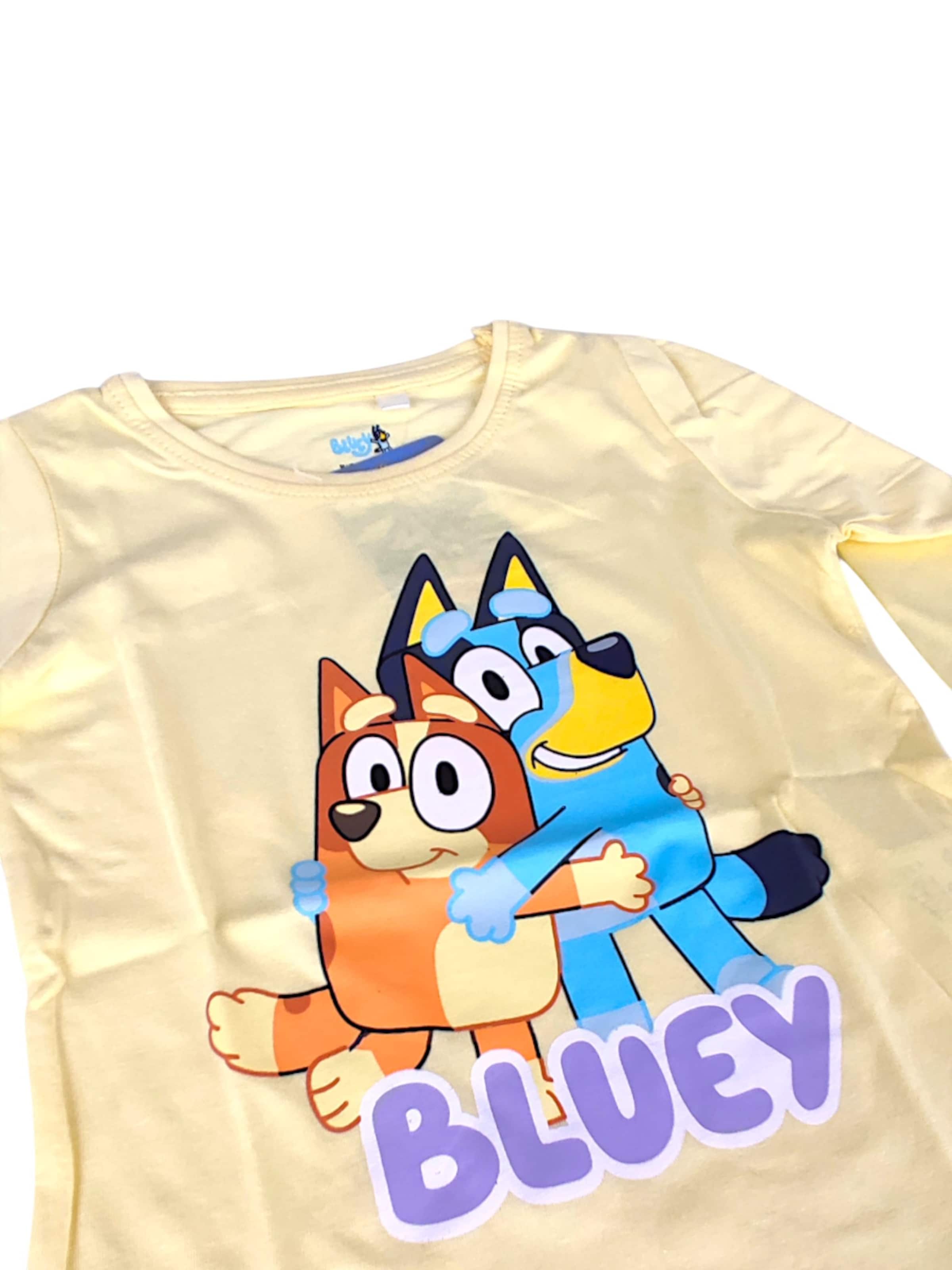 Лонгслив 'Bluey & Bingo' в пастельно-желтом цвете — фото 2