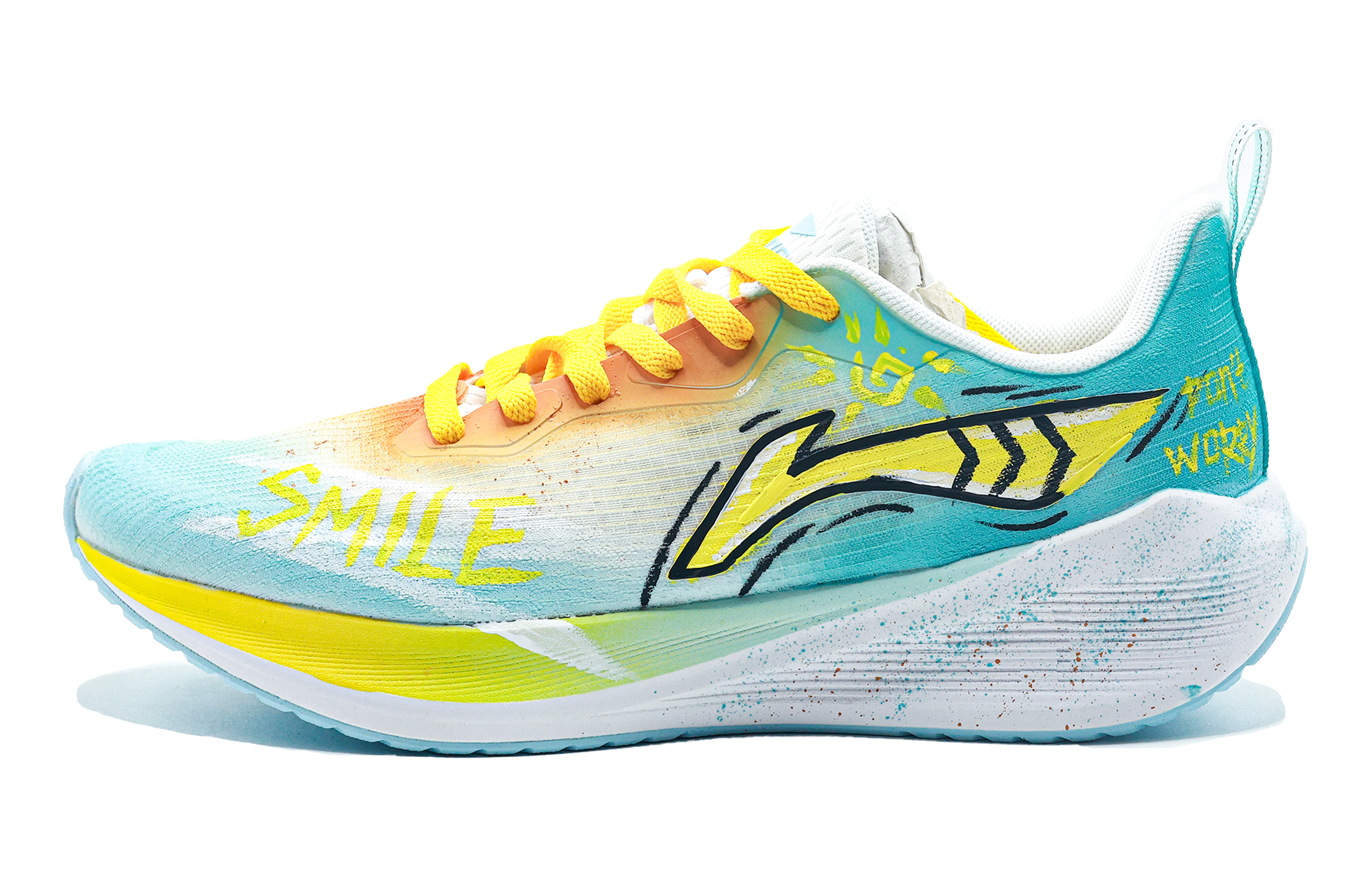 

LINING Кроссовки для бега Wuyue Cushioning, износостойкие, дышащие, низкие, повседневные, белые, сине-зеленые