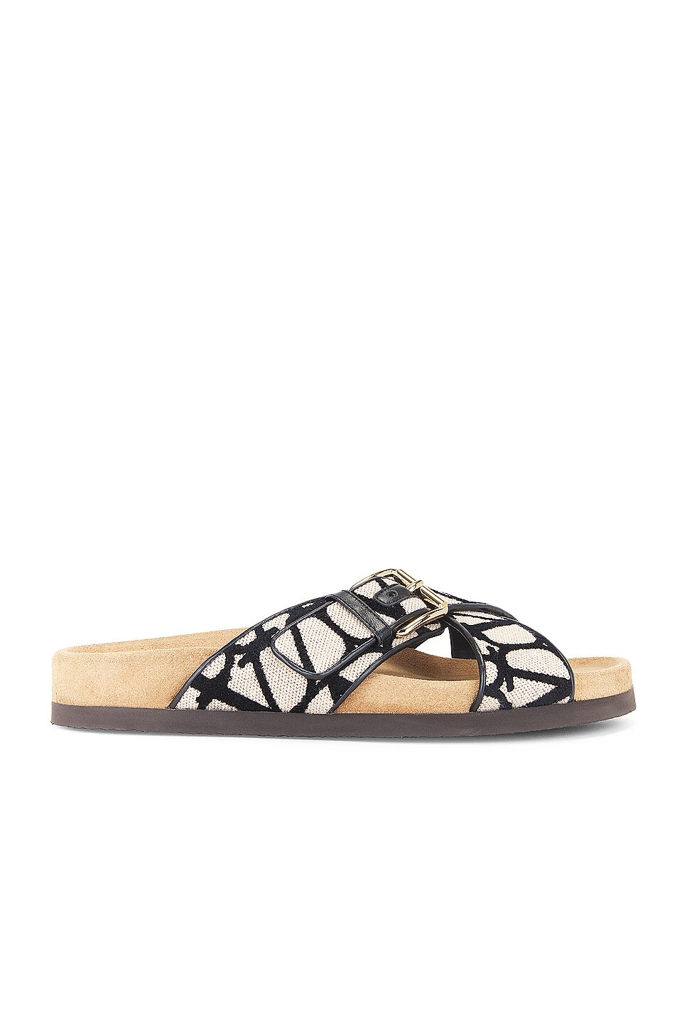 

Слайды женские Fussfriend Slide Valentino Garavani, цвет Naturale, Nero, & Sigaro