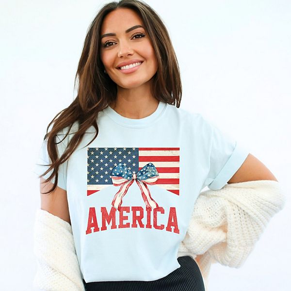 

Футболка American flag coquette garment dyed Simply Sage Market, Chambray