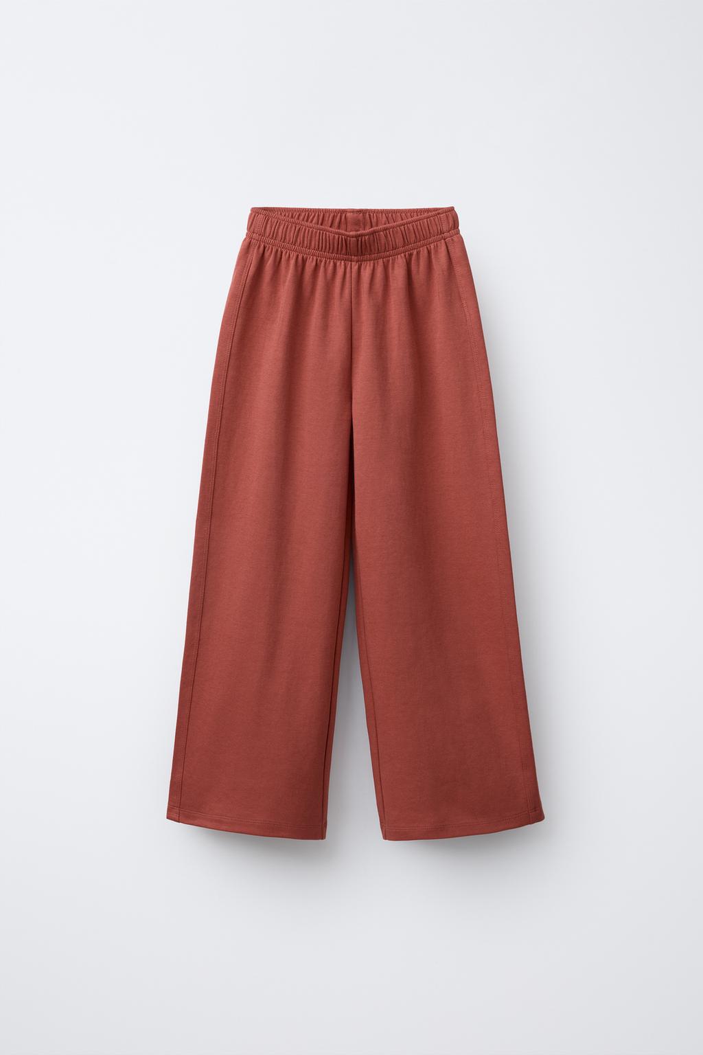 

Однотонные брюки с замком ZARA, цвет Brick