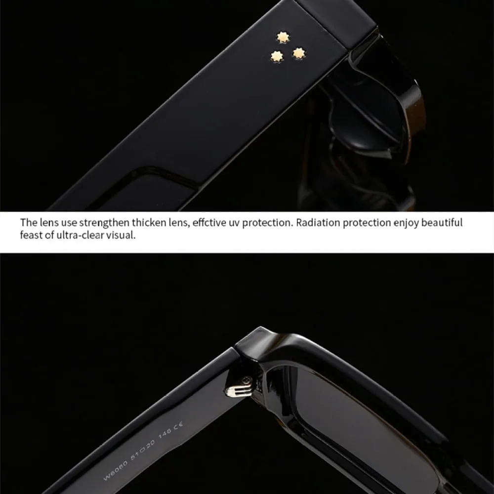 

Популярные модные квадратные солнцезащитные очки для женщин с заклепками, винтажные панк-очки для мужчин, трендовые солнцезащитные очки UV400 MTZJH, Green Light Tea