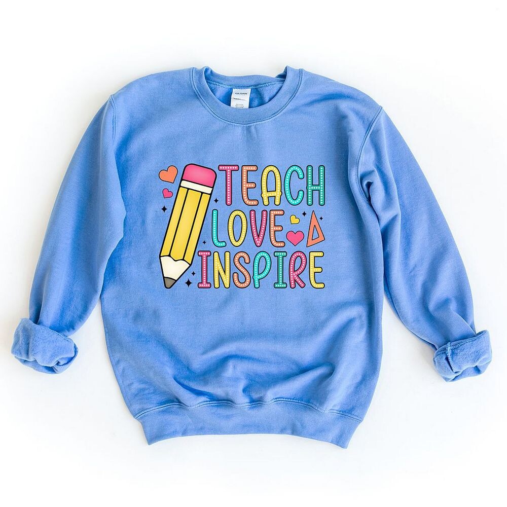 

Толстовка-карандаш Teach Love Inspire Simply Sage Market, цвет Carolina Blue