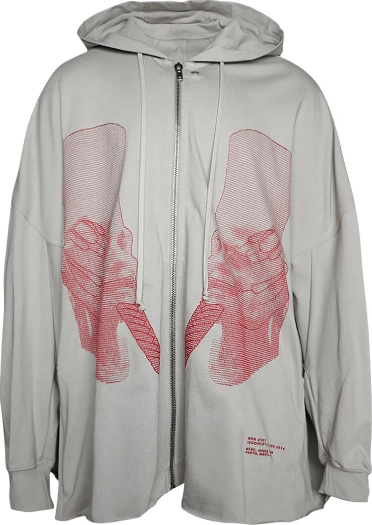 

Куртка Rick Owens Ron Jumbo Peter 'Pearl/Cardinal Red', серый