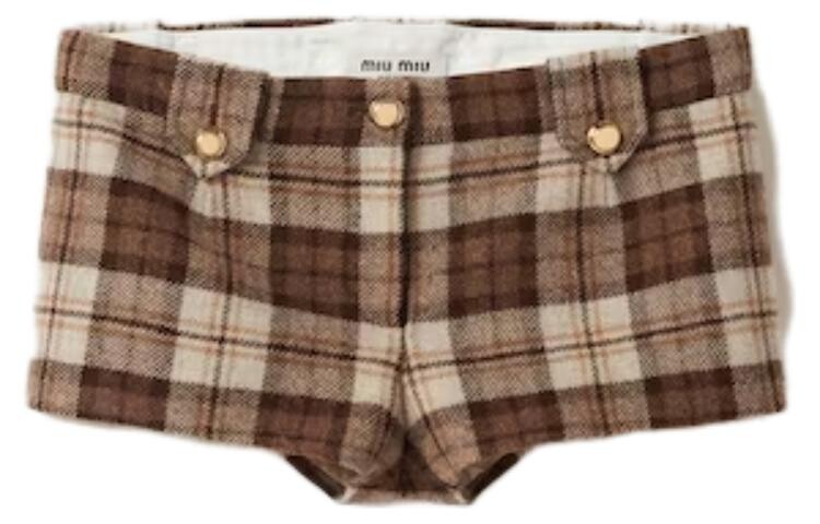 

Повседневные шорты женские коричневые Miu Miu