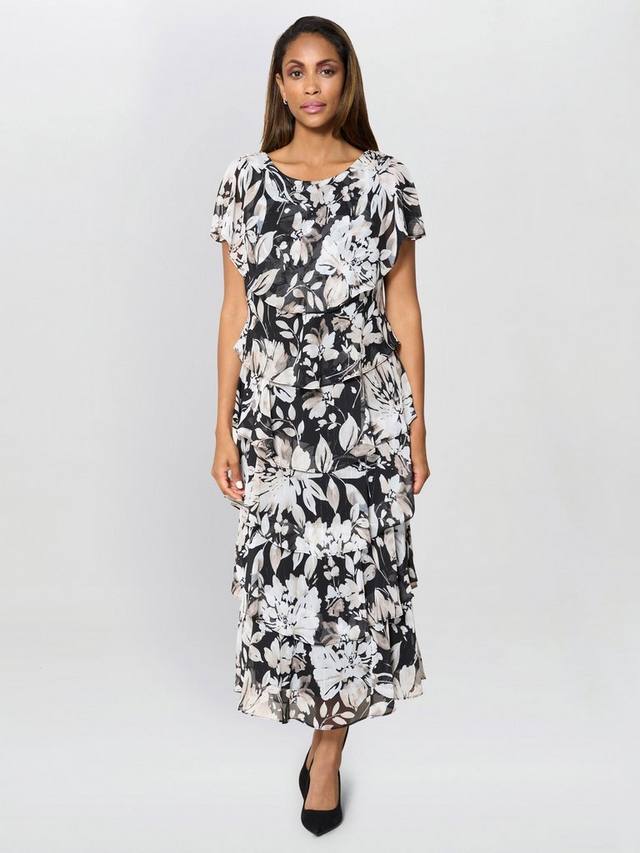 

Платье миди с цветочным принтом Blossom Gina Bacconi, Black/Multi