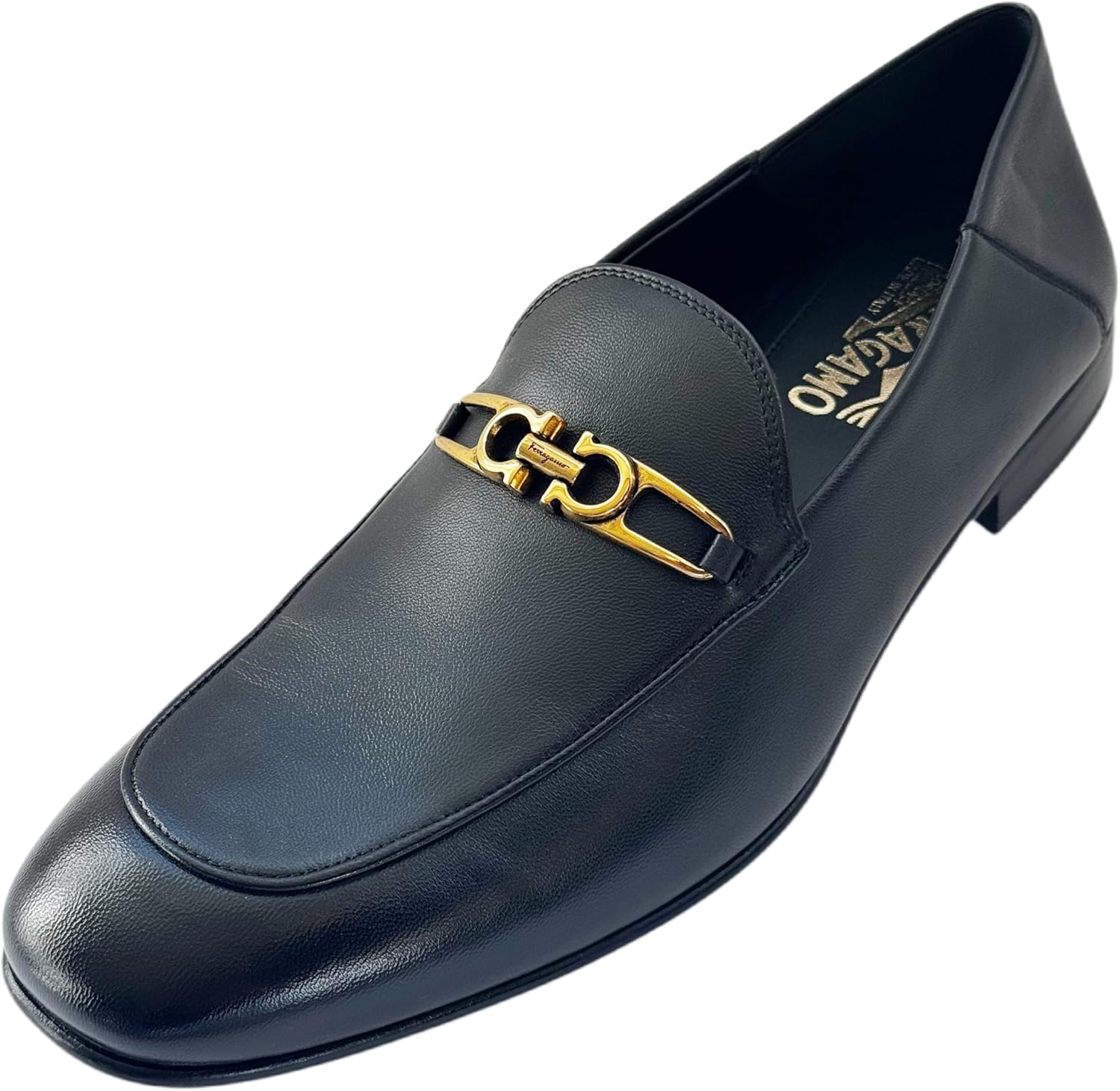 

Мужские слипоны Ferragamo Melbourne с пряжкой Gancini, черная кожа (Salvatore)