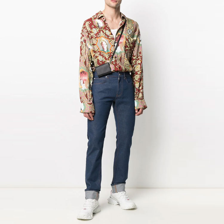 VERSACE Джинсы мужские синие Moderate Straight Fit — фото 4