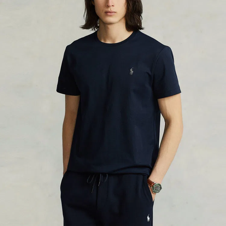 Футболка Polo Ralph Lauren мужская темно-синяя — фото 4