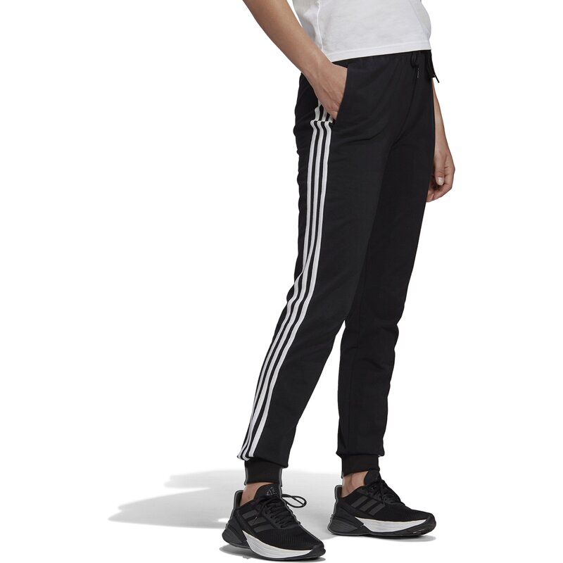 Спортивные брюки Essentials из однотонного джерси с тремя полосками Adidas, черный — фото 4
