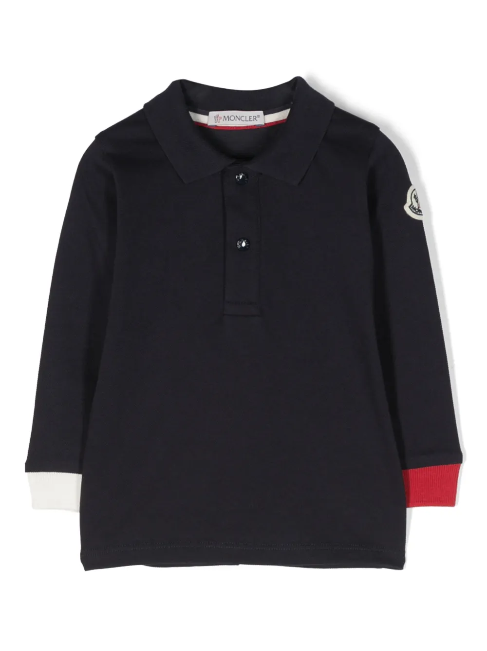 

Рубашка поло с длинными рукавами и логотипом Moncler Enfant, синий