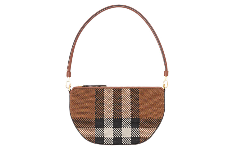 

Burberry Олимпия Кожаная сумка через плечо из коровьей кожи Полумесяц Клатч Женская коричневая