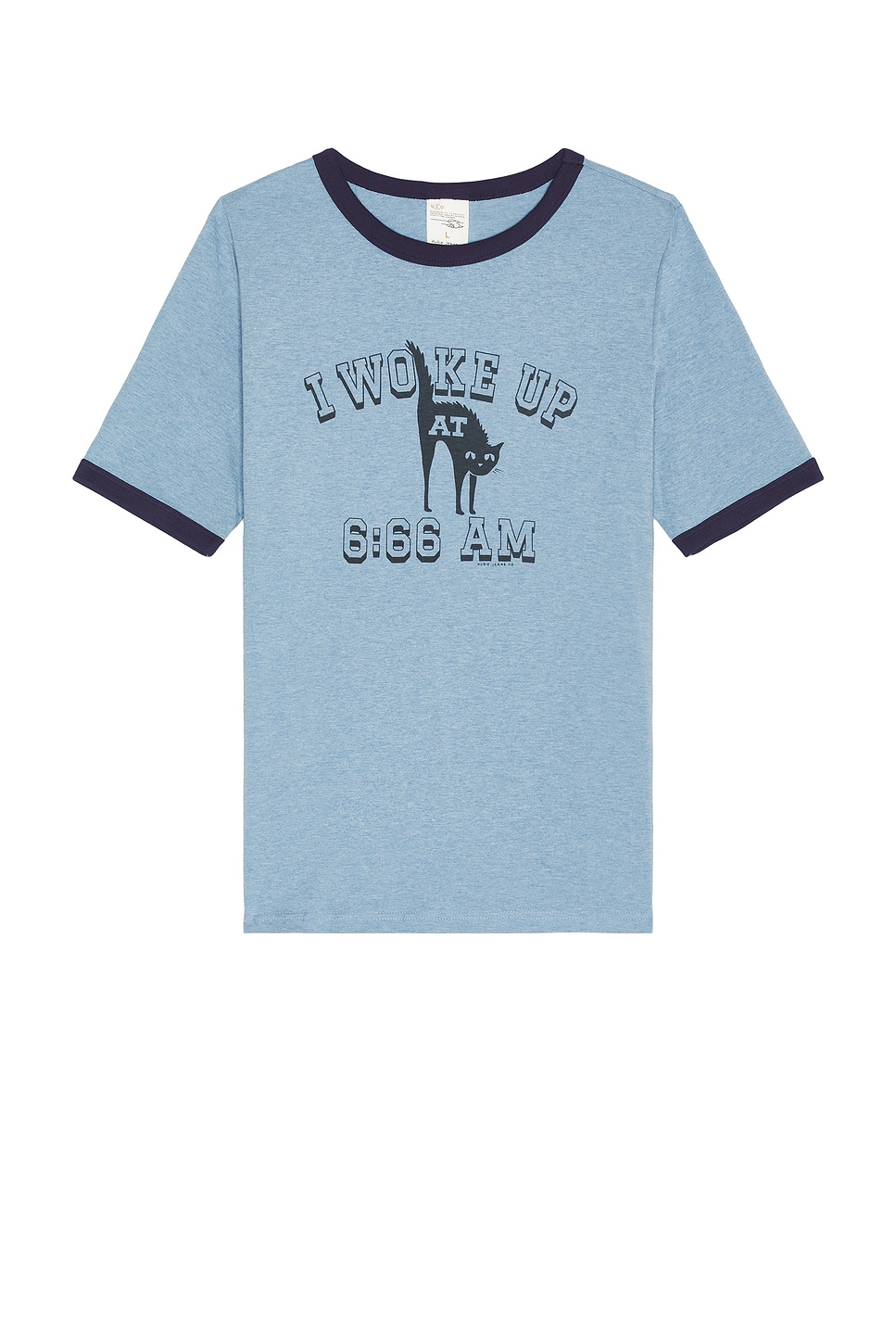 

Футболка рингер Rick 6-66 от Nudie Jeans, blue melange