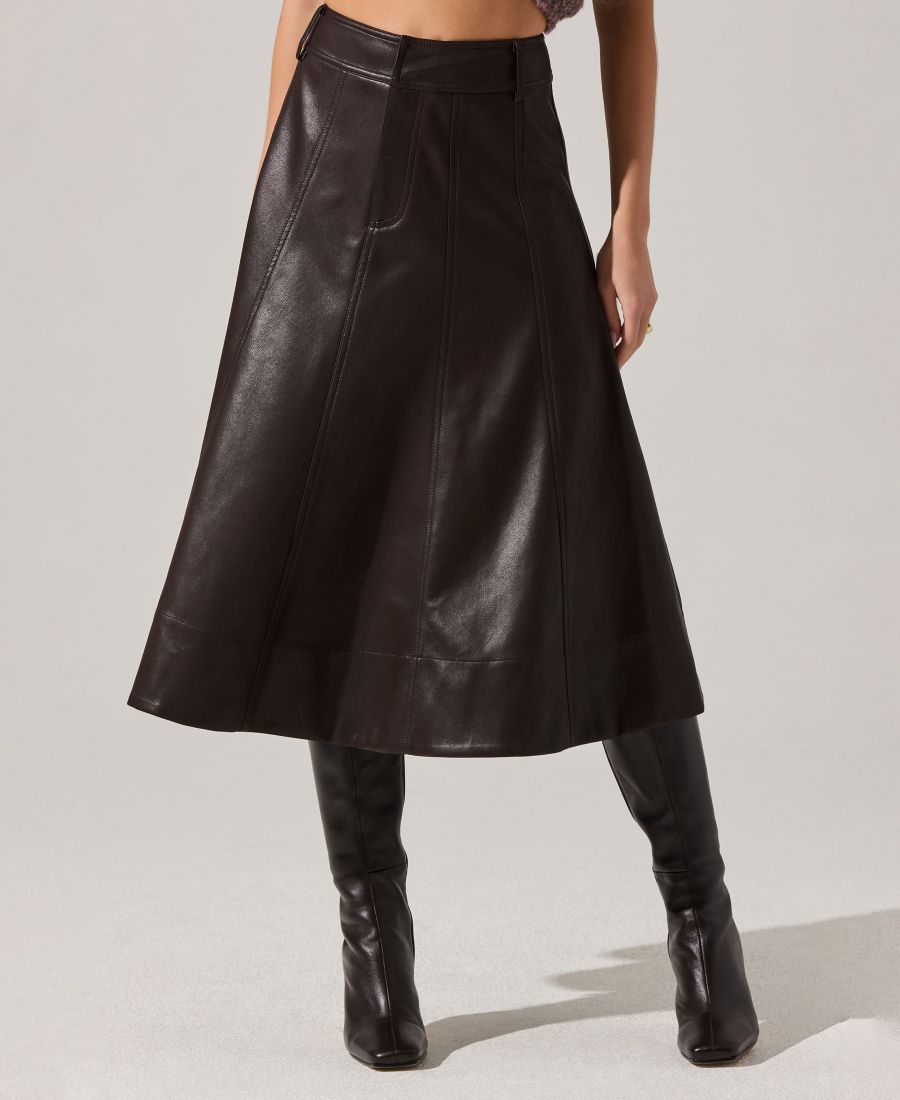 

Женская юбка А-силуэта Zhuri ASTR the Label, Dark Brown