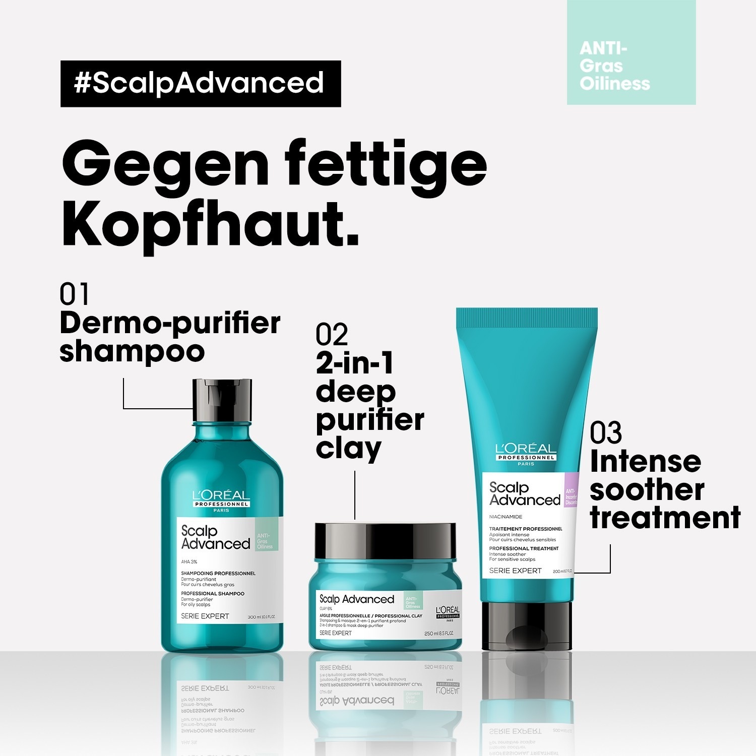 Шампунь serie expert scalp advanced anti-oiliness dermo-purifier L Oreal Professionnel Paris, объем 300 мл — фото 2