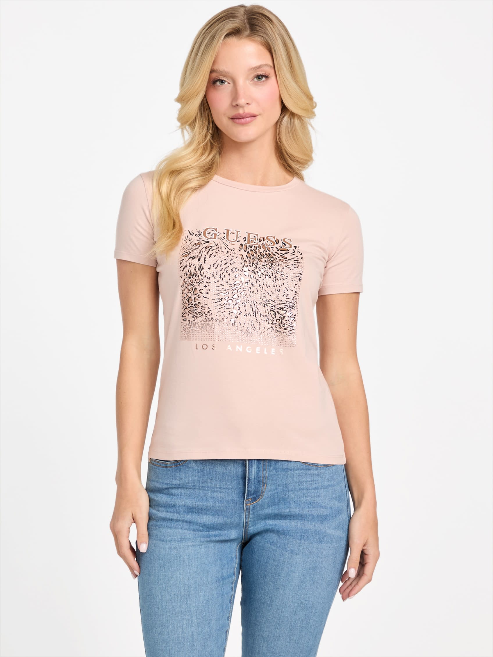 

Футболка с леопардовым принтом Венди Guess Factory, Vapor Rose, Коричневый, Футболка с леопардовым принтом Венди Guess Factory, Vapor Rose