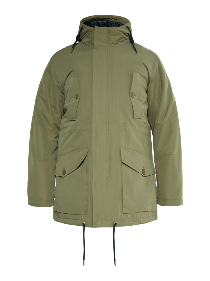 

MO Мужская стеганая куртка-анорак цвета «оливковый хаки»