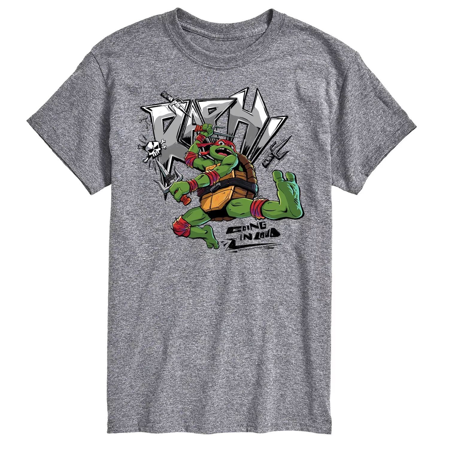

Футболка Big & Tall TMNT Mutant Mayhem Raph с цветком Nickelodeon, серый