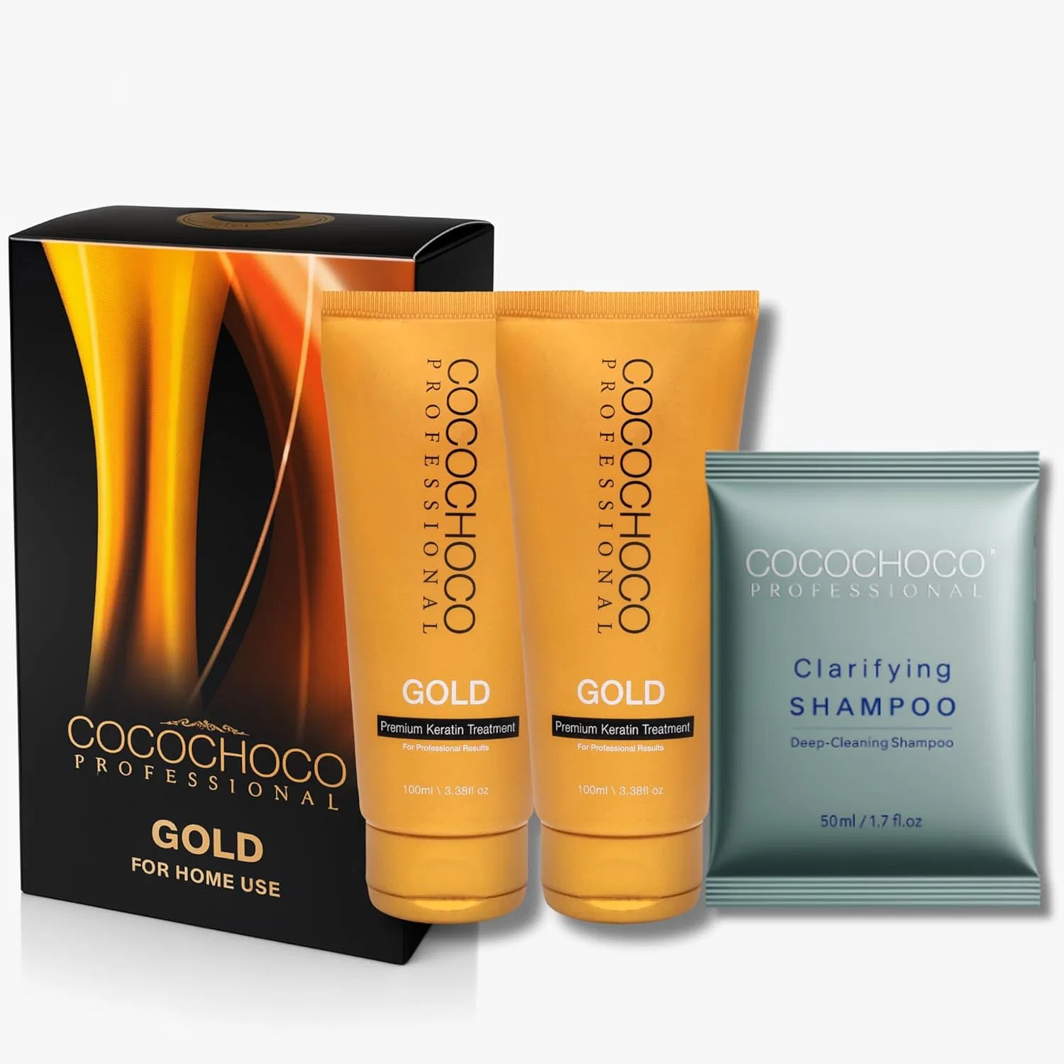 Набор для кератинового выпрямления волос COCOCHOCO Professional Gold Keratin Kit Cocochoco