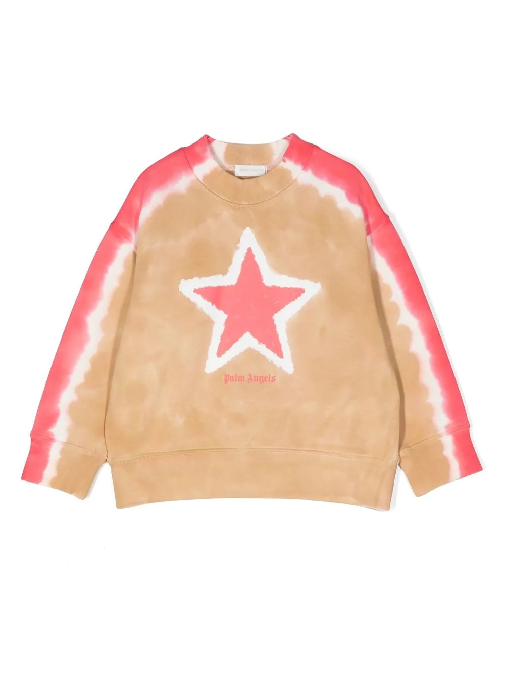 

Толстовка с принтом тай-дай Palm Angels Kids, коричневый
