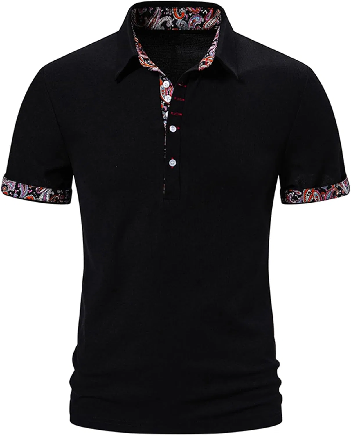 Мужское поло с коротким рукавом, влагоотводящее, Athletic Collar, Black — фото 3