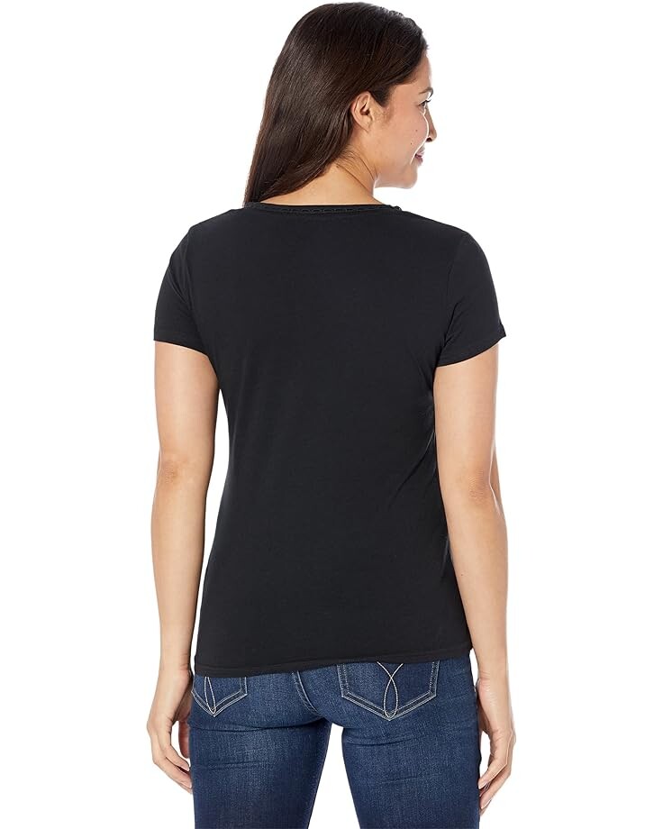 

Рубашка U.S. POLO ASSN. Scallop Edge Trim V-Neck Tee Shirt, черный