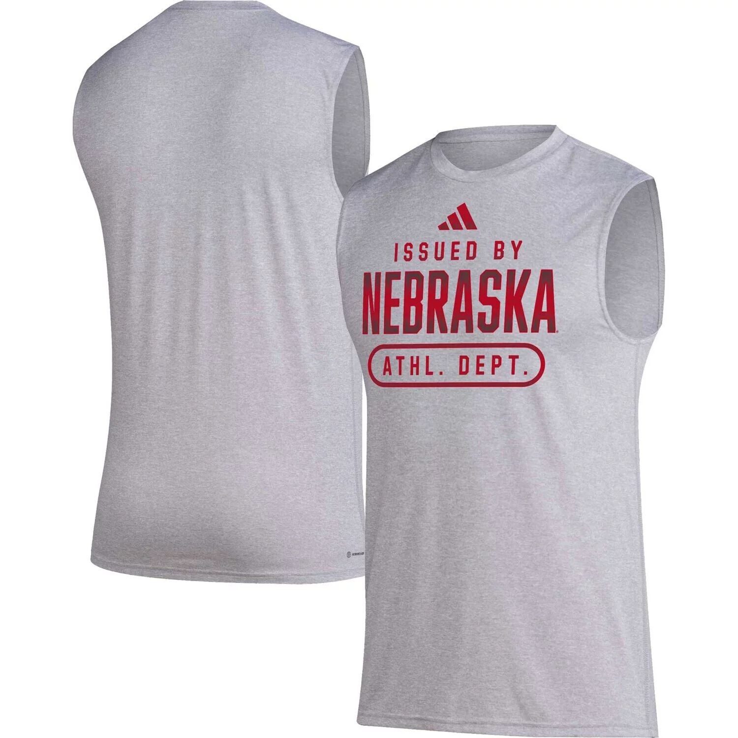 

Мужская майка Hether Grey Nebraska Huskers Sideline AEROREADY Pregame adidas