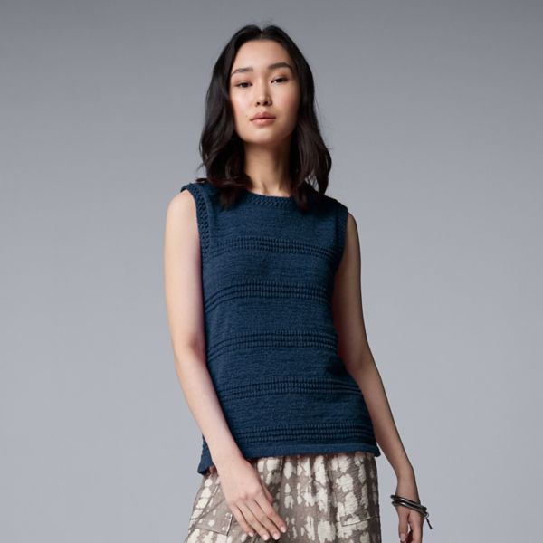 

Женский свитер без рукавов Simply Vera Vera Wang, цвет must do blue