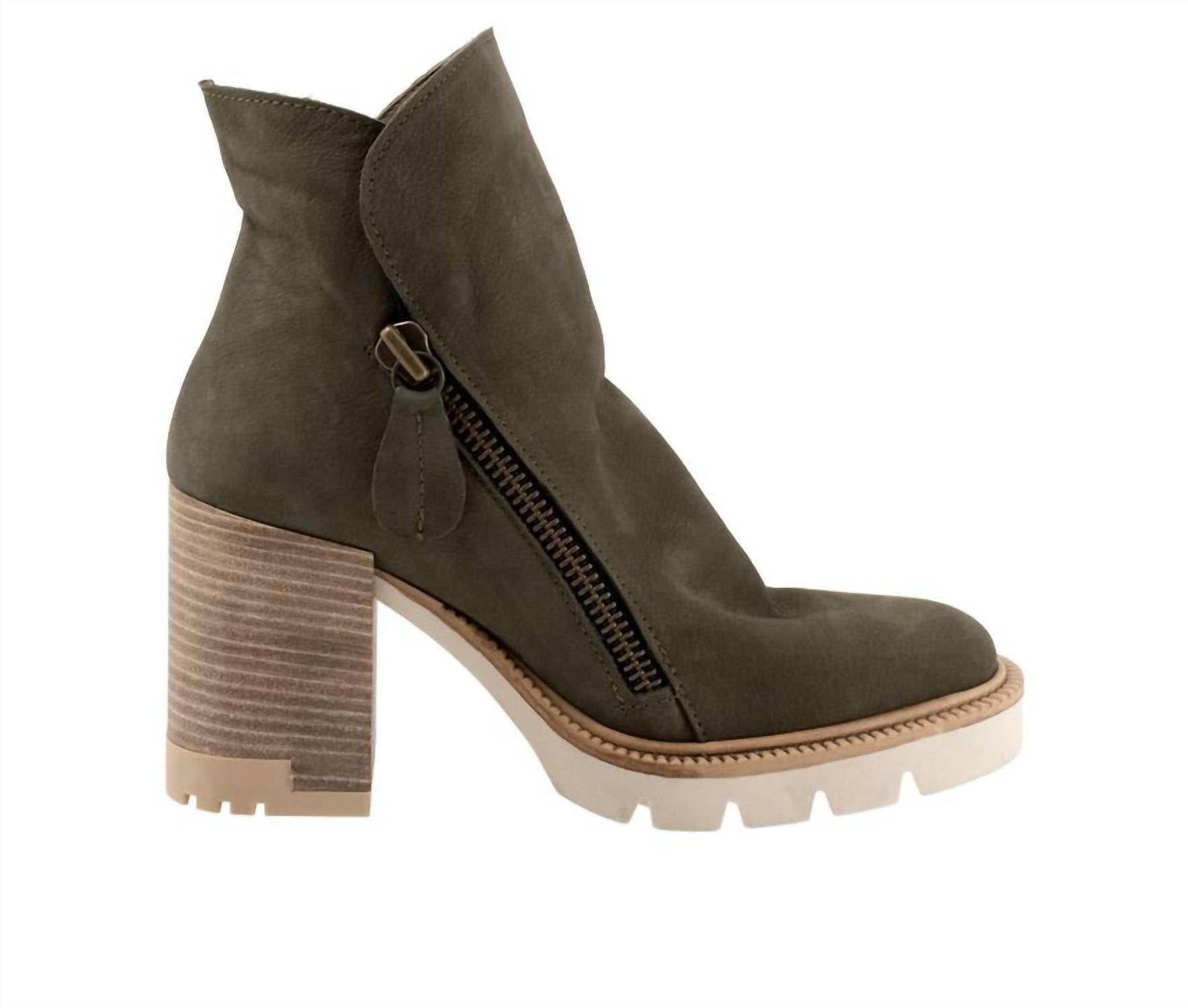 Женские ботинки на каблуке Bueno Elliott в цвете армейский нубук Alexandra Bueno, Army Nubuck — фото 2