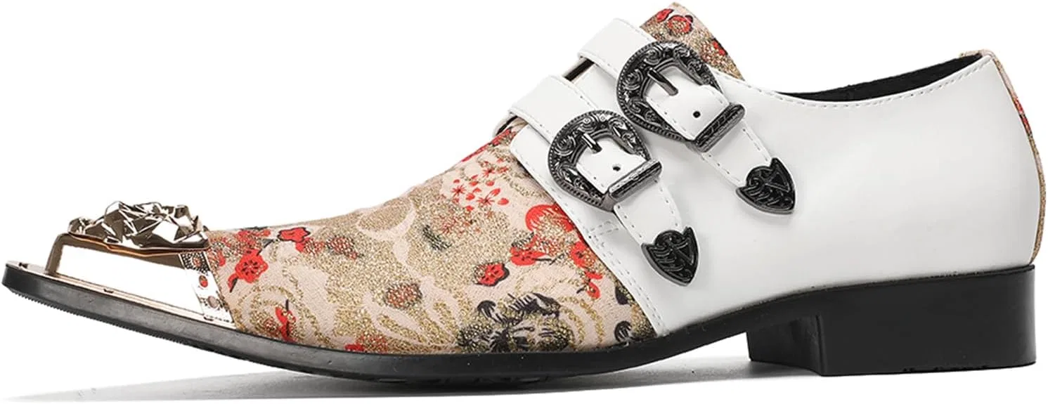 Ботинки Schuhe für Mann, Komfort Metallzehen Schuhe, Persönlichkeit atmungsaktive Freizeitmodetschuhe für Party Casual Nightclub Rock HGTREDPK, Braun — фото 2