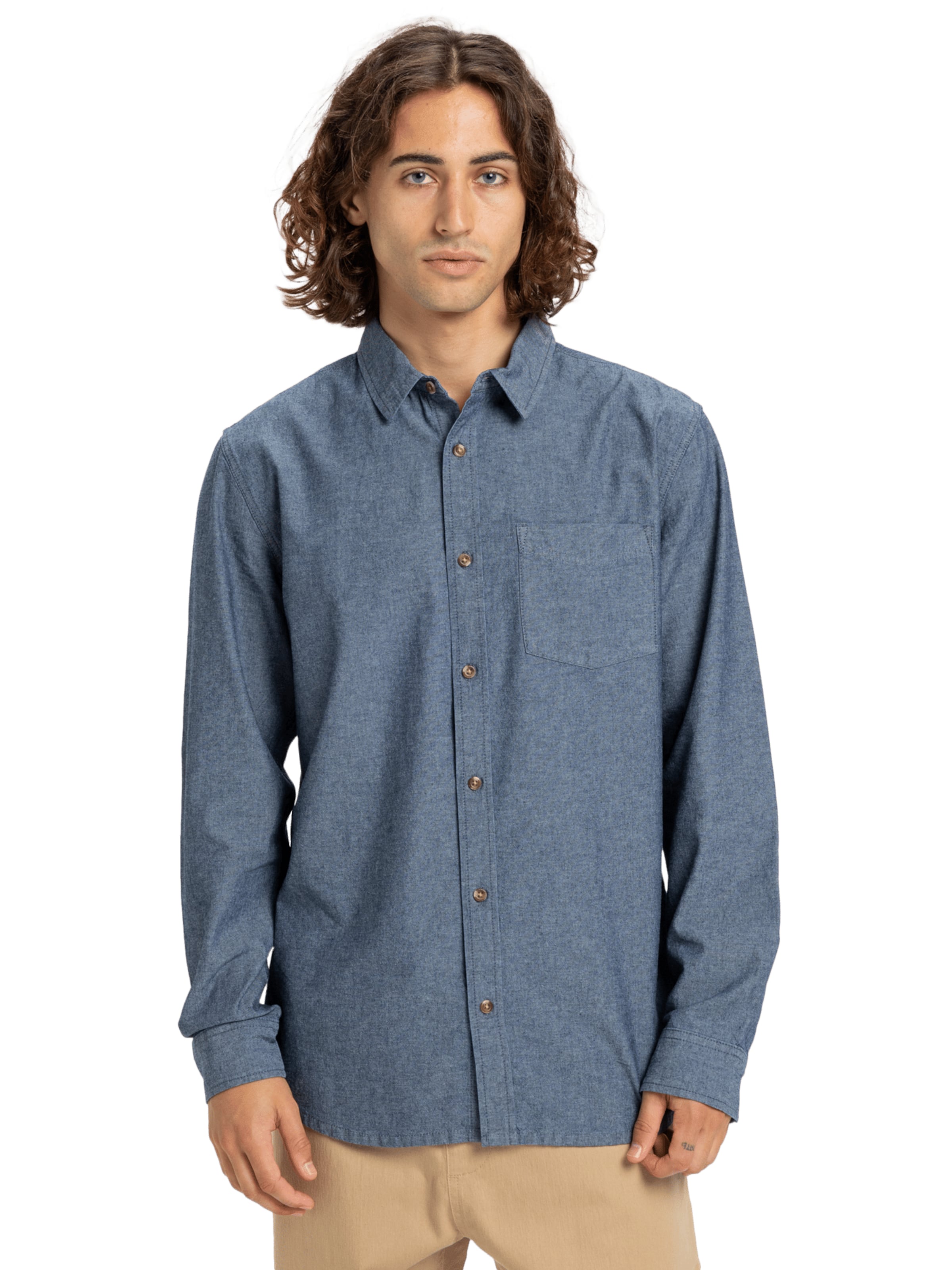 

QUIKSILVER Рубашка на пуговицах Regular Fit 'Yosemite Chambrayls' в цвете Marine Blue