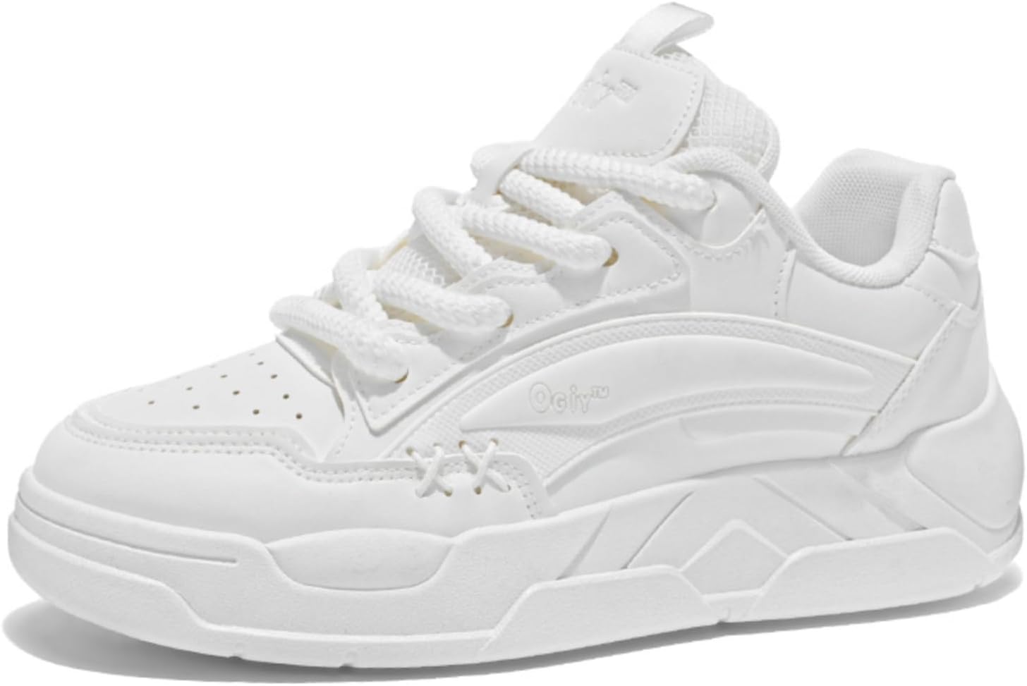 

Мужские модные кроссовки с контрастной расцветкой - износостойкий верх, дышащая сетка, противоскользящая резиновая подошва - платформенные кроссовки для скейтбординга, BMX и городских прогулок Kpdwfms, белый