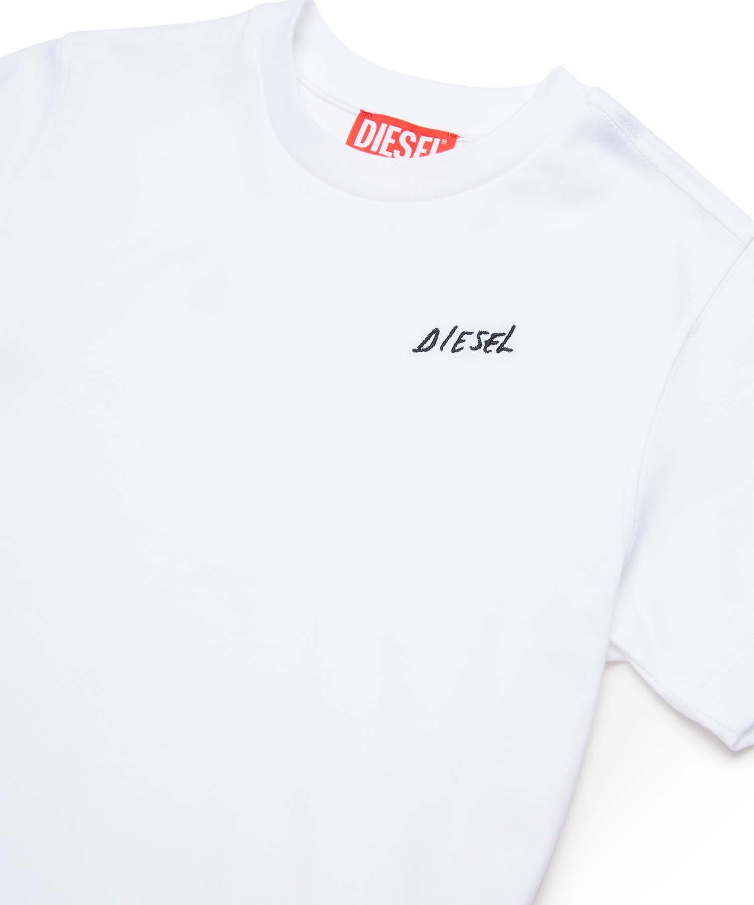 Детская футболка с коротким рукавом и одним логотипом бренда DIESEL, White — фото 3