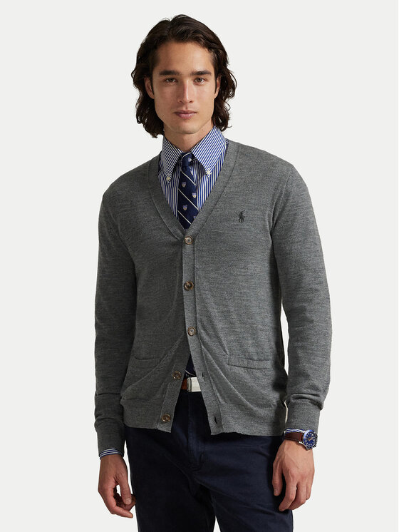

Кардиган slim fit 710946144004 Polo Ralph Lauren, серый