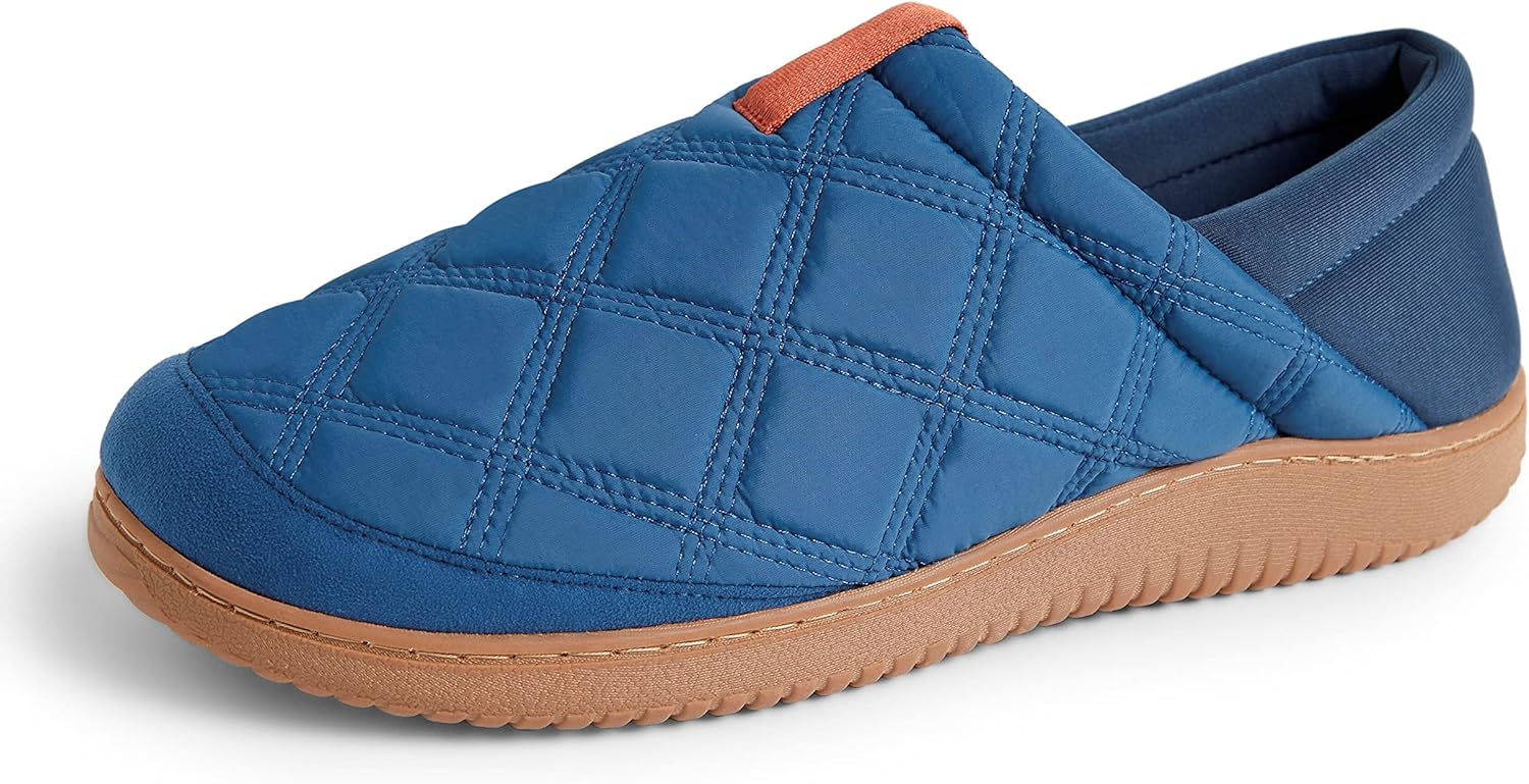 

Мужские тапочки Dearfoams River с закрытой пяткой из нейлона для дома и улицы с эффектом памяти и возвратом энергии, Deep Oasis