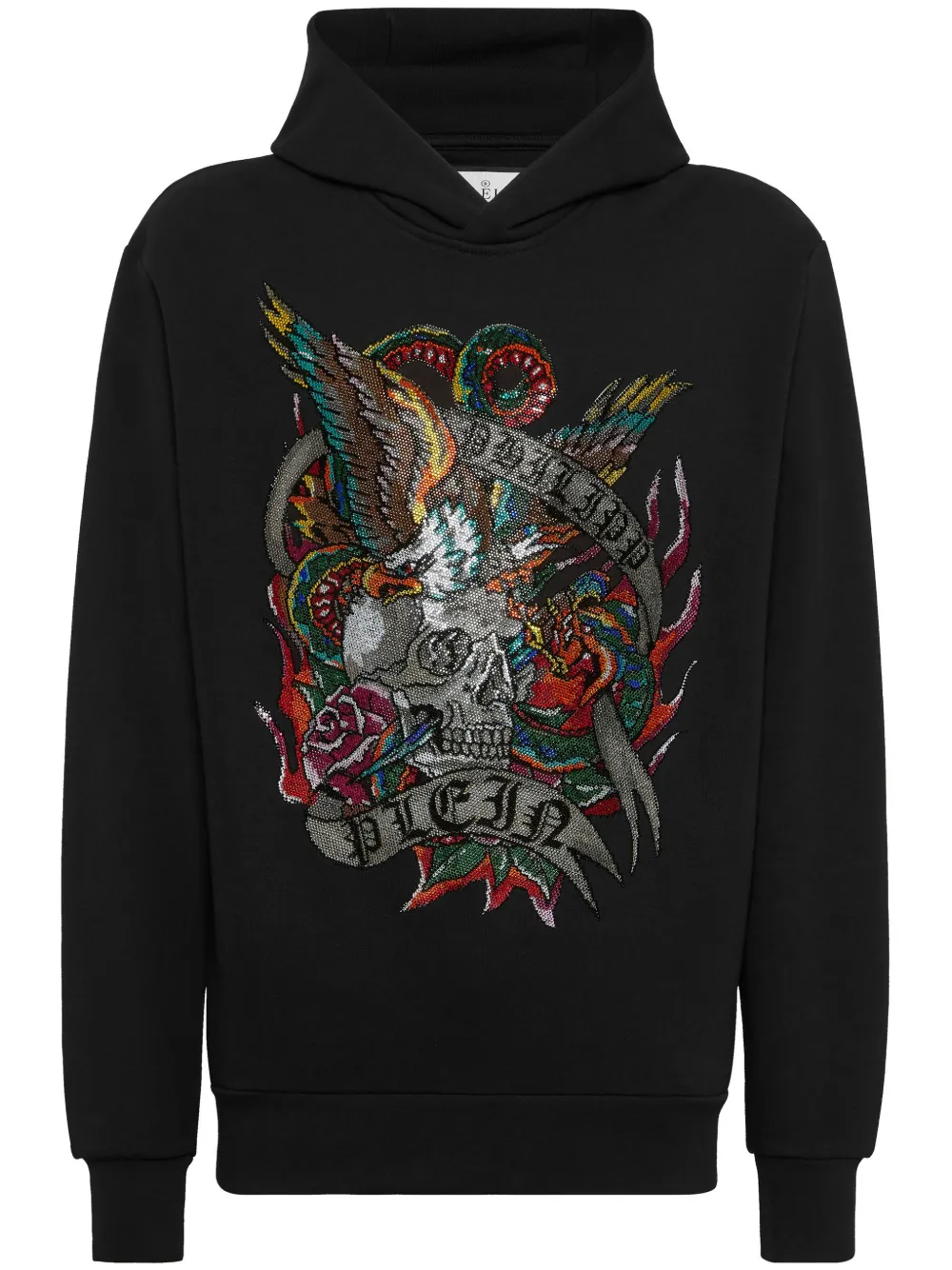 

Худи Crystal Tattoo с кристаллами Philipp Plein, черный