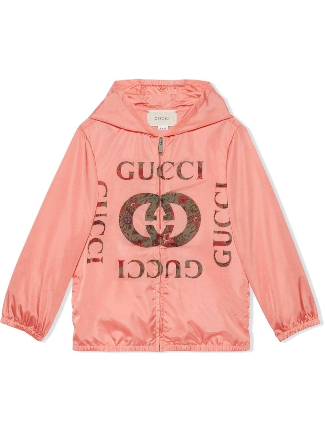 

Gucci Kids куртка с капюшоном и логотипом, розовый