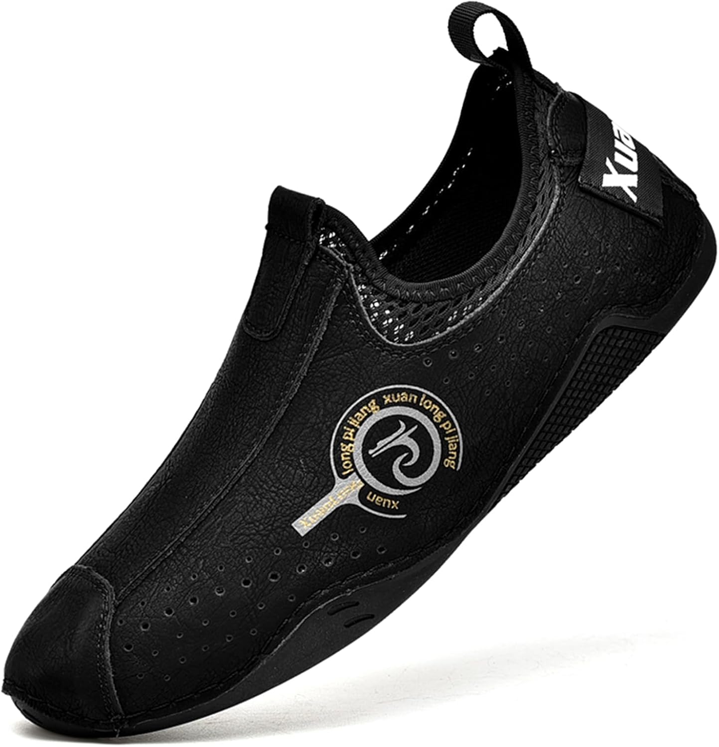 

Мужские мягкие кожаные кроссовки Abborora, слипоны, повседневные лоферы, комфортные, дышащие, для ходьбы и вождения, черный