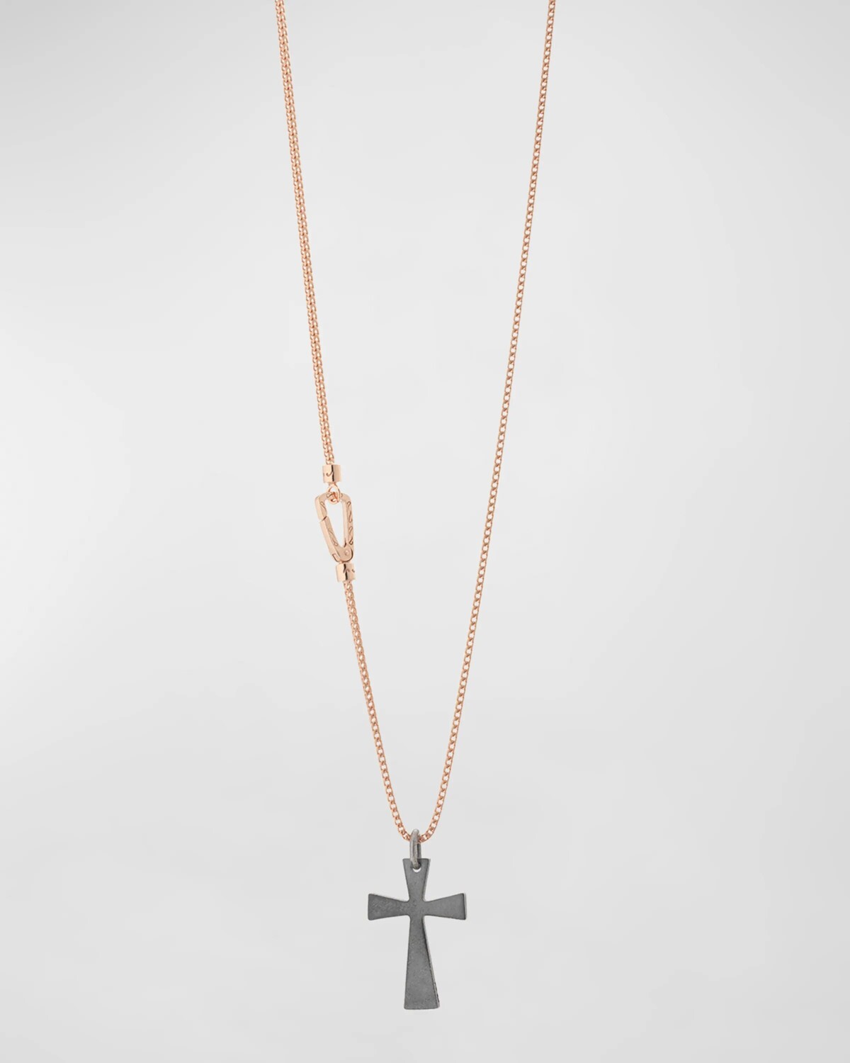 

Мужское колье с подвеской The Cross из оксидированного серебра и покрытием из розового золота 18 карат Marco Dal Maso, цвет Rose Gold
