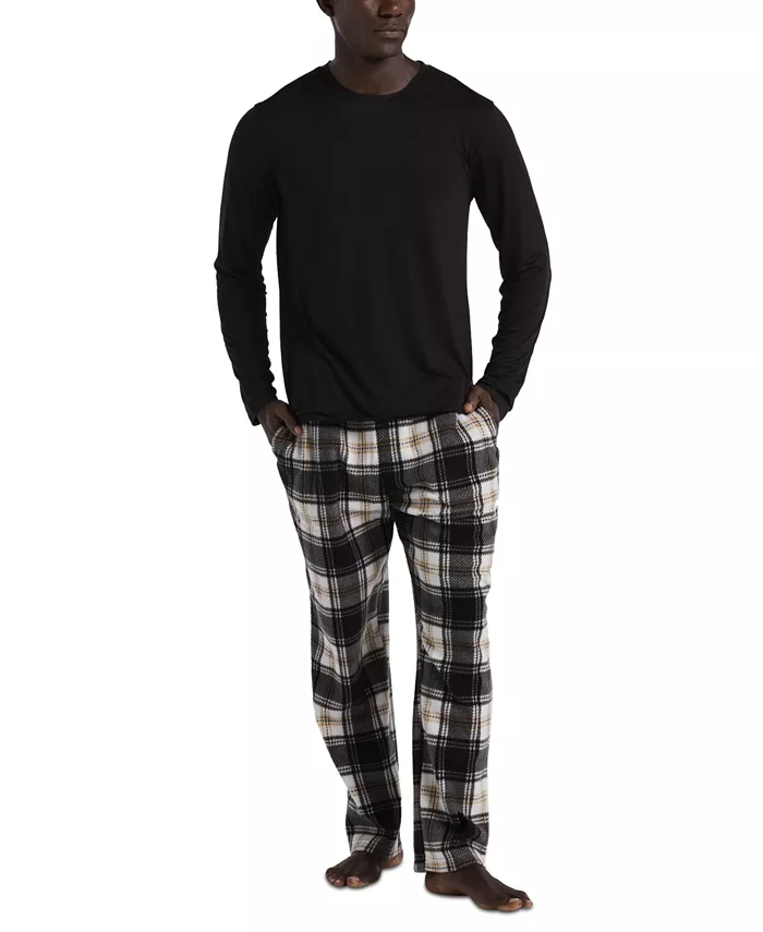 

Мужской однотонный комплект пижамы в клетку Buffalo Perry Ellis Portfolio, серый