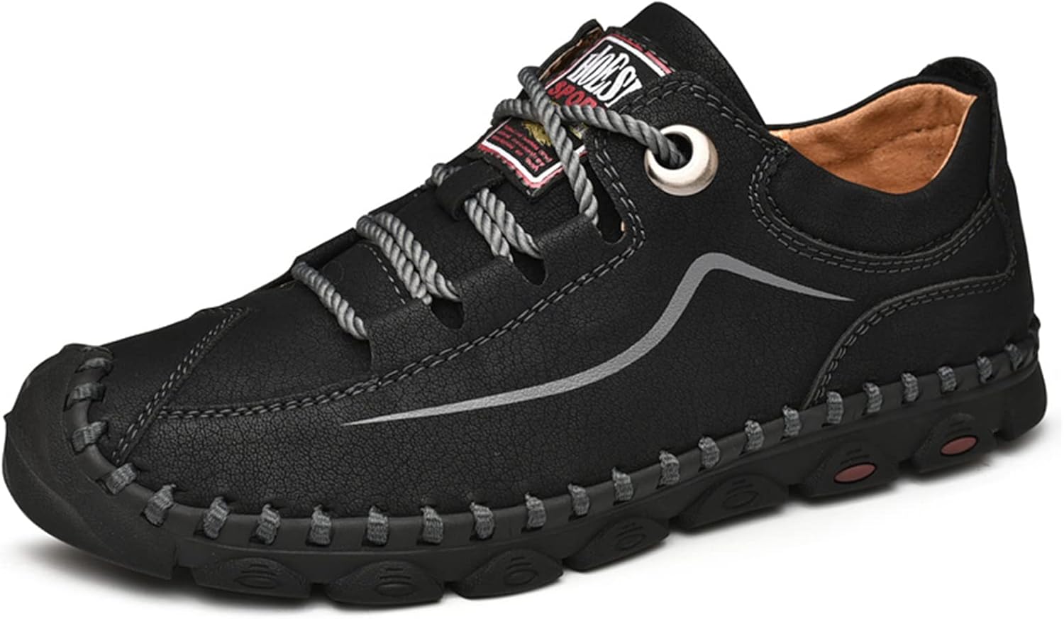 

Мужские повседневные кожаные туфли, ботинки Чукка до щиколотки, слипоны, легкие лоферы, средние по высоте, для ходьбы и вождения Abborora, черный