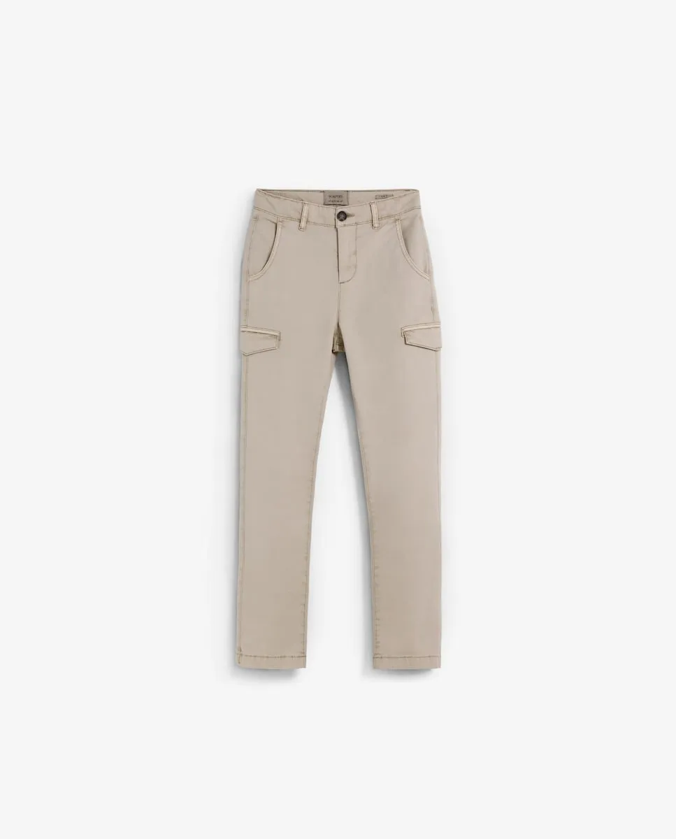 

Детские брюки карго из хлопка с обычным кроем Scalpers, бежевый