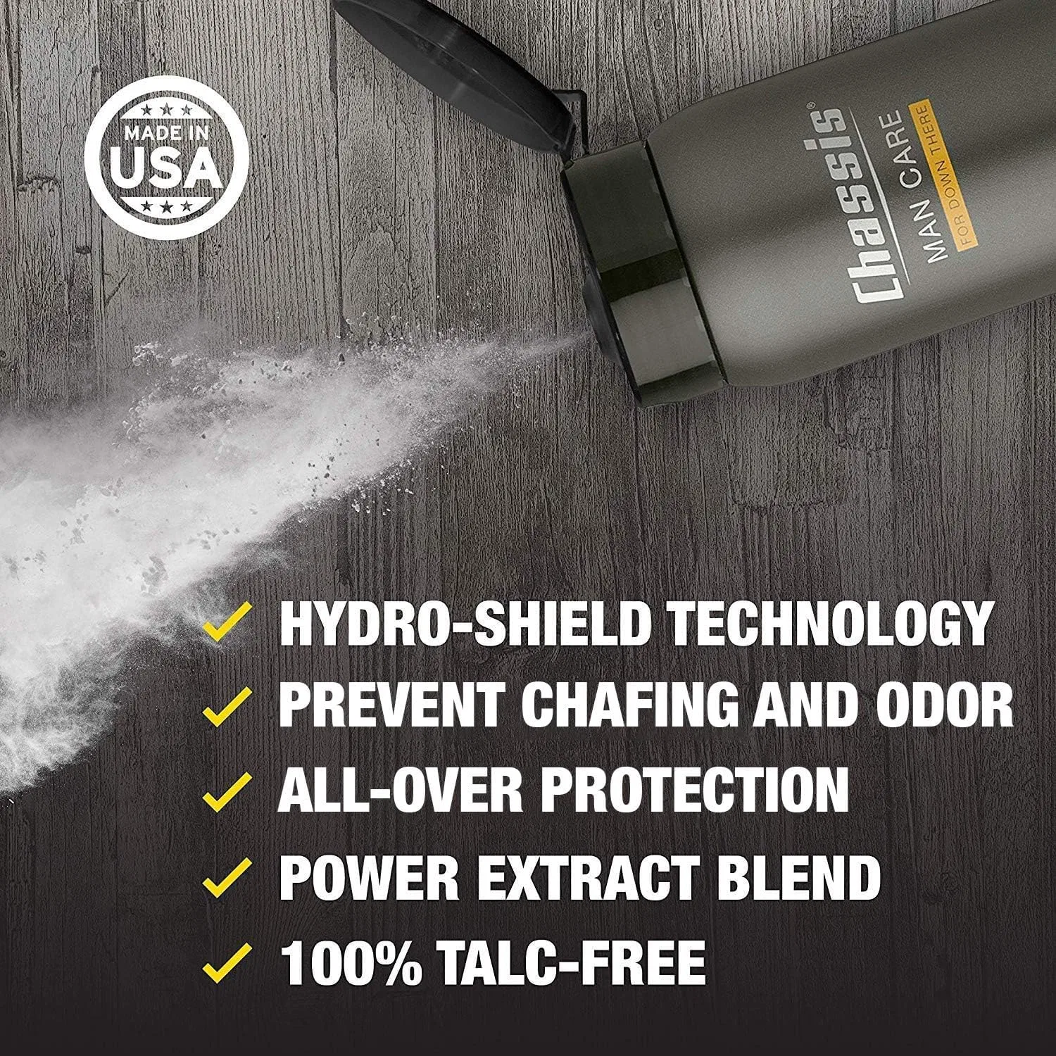 Тальк для тела Chassis Ice Body Powder для мужчин, охлаждающий, 125 мл — фото 2